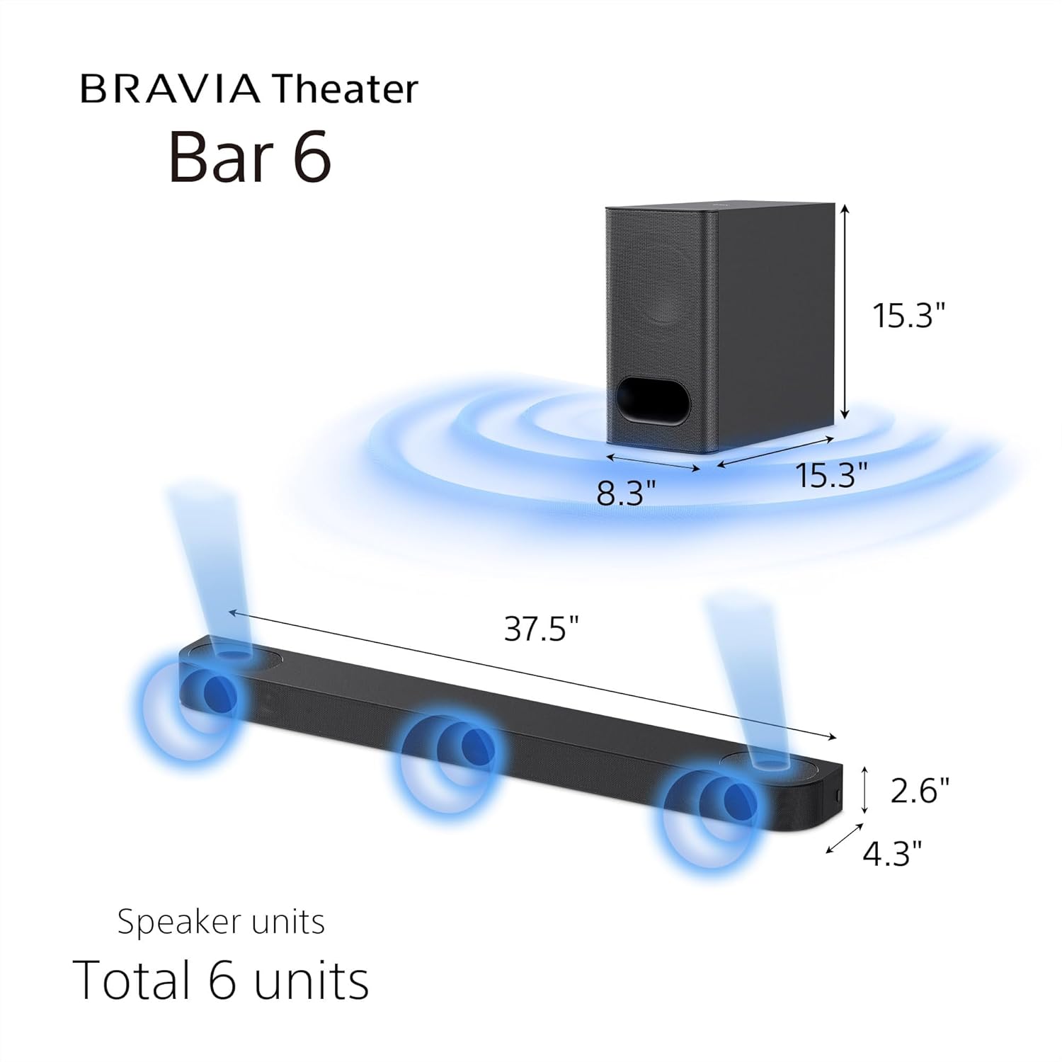 Sony 50-Inch 4K Ultra HD BRAVIA 3 LED Smart TV (K-50S30) 2024 Model + BRAVIA Theater Bar 6 3.1.2ch Sound Bar with Wireless Subwoofer Bundle