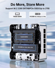 KAMRUI Essenx E2 N150 Micro PC  16GB DDR4 512GB SSD Small Computers  Twin Lake-N N150 PC(Beat N100/N95  up to 3.6GHz) PC Gigabit Dual 4K WiFi BT Office/Home/Business