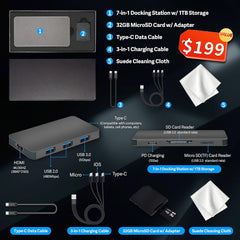 HP 17.3" FHD IPS Anti-Glare Laptop  Intel 7-150U  16GB RAM  2TB Storage (1TB SSD & 1TB Docking Station Set)  Intel Graphics  Num Pad  Wi-Fi 6  1080p Webcam  Fast Charge  Windows 11 Home  Silver