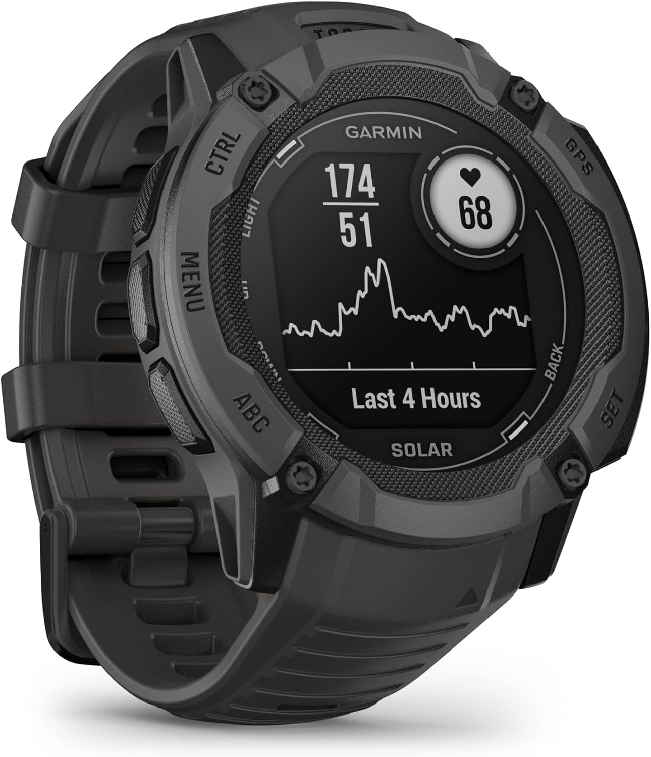 Garmin Instinct 2X Solar  Rugged GPS Smartwatch  Built-in Flashlight  Solar Charging Capability  Multi-Band GNSS  Graphite