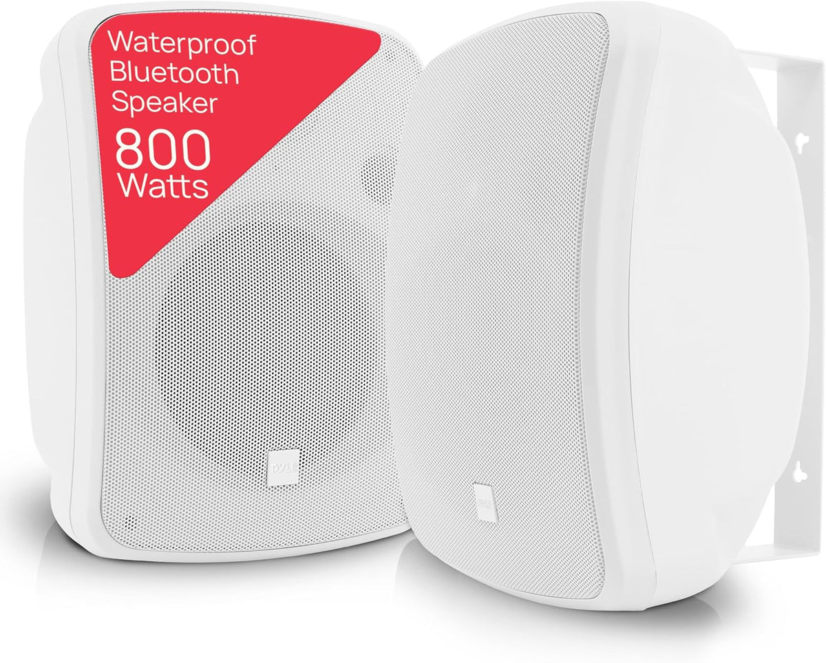 Pyle Home PDWR64BTW 6.5" Indoor/Outdoor 800-Watt Bluetooth Speaker System (White)