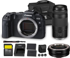 Canon EOS RP Mirrorless Camera | 26.2MP Full Frame Sensor | 4K Video Recording | Lightweight Compact Camera for Travel and Everyday Content Creation + Canon RF 75-300mm Lens + Adapter EF-EOS R + More