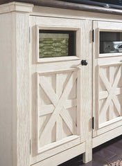 Signature Design by Ashley Bolanburg Extra Large TV Stand, Fits TVs up to 72", 3 Cabinets, Adjustable Storage Shelves, 74.13", Whitewash & 2-Tone Finish