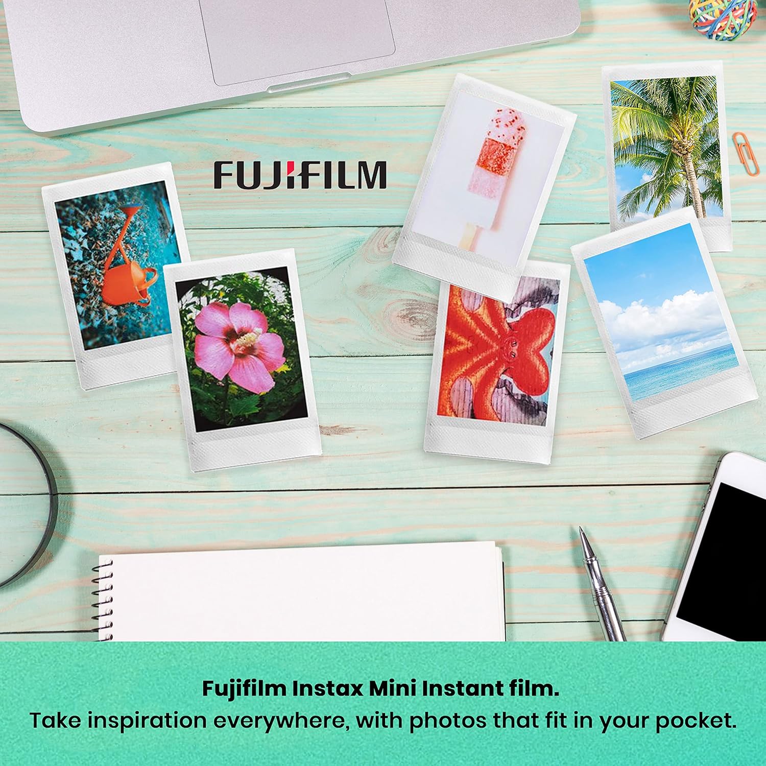 Fujifilm Instax Mini EVO Hybrid Brown Instant Camera | Instax Mini Twin Pack Instant Film | 32GB microSD Card with Adapter | Brown Camera Case