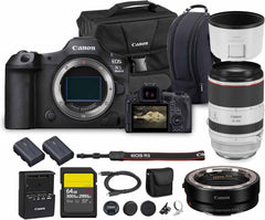 Canon EOS R5 Mark II Mirrorless Camera | 45MP Full Frame Sensor 8K Video Recording | Advanced IBIS Autofocus for Professional Creators (6536C002) + Canon RF 70-200mm Lens + Adapter EF-EOS R + More
