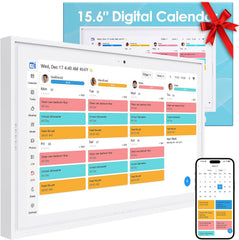 Digital Calendar: 15.6-inch Wall Planner Digital Calendar & Chore Chart with Video Call  2K Smart Touchscreen Interactive Display for Family Schedules  4+64GB  Wall/Desk Mountable  Great for Organizing Your 2026 Calendar