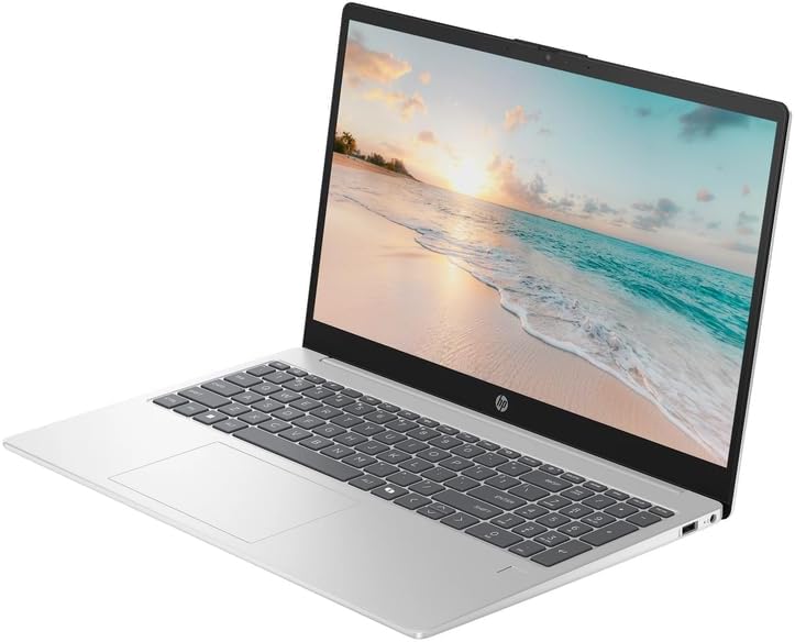 HP 15.6" FHD Business & Student Laptop Computer  16GB RAM 512GB SSD  8-Cores Intel Core i3 Processor  Windows 11  Fingerprint Reader  PLUSERA Earphones & 8-in-1 Hub Included  Natural Silver