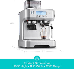 CASABREWS 5700Pro Espresso Machine with Grinder, Professional Coffee Maker with Milk Frother Steam Wand, Barista-Quality Cappuccino Latte Machine with LCD Display, Great for Coffee Enthusiasts