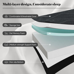 Tri Folding Mattress Queen Size - Foldable Mattress Trifold Memory Foam Mat with Washable Cover, Handle & Non-Slip Bottom Portable Foldable Floor Sofa Bed for Travel Camping Guest - 6 Inch, 78"x58"x6"