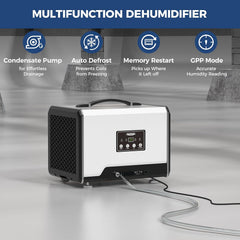ALORAIR 70 Pints Crawl Space Dehumidifier with Pump and Drain Hose, Compact Basement & Commercial Dehumidifier for Water Damage Restoration, Covers Up to 1,000 Sq. Ft., 5-Year Limited Warranty