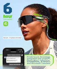AI Smart Glasses with Camera 4K  Video Recording Glasses with Camera  Polarized Sports Sunglasses with EIS Stabilization  Dual Mic Noise Canceling  IP66  ChatGPT Enabled