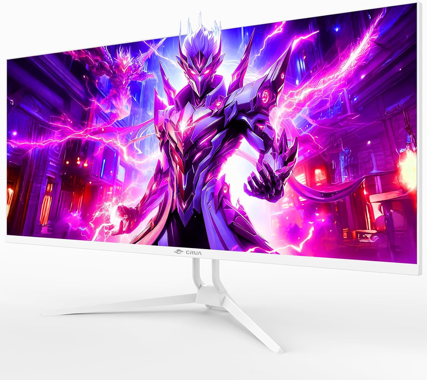 CRUA 34'' Ultrawide Gaming Monitor 120HZ  21:9 WFHD 2560X1080 IPS Panel Computer Monitors with Built-in Speakers  Support AMD FreeSync  120% sRGB  DP1.4 & HDMI1.4  Wall Mountable Installs-White