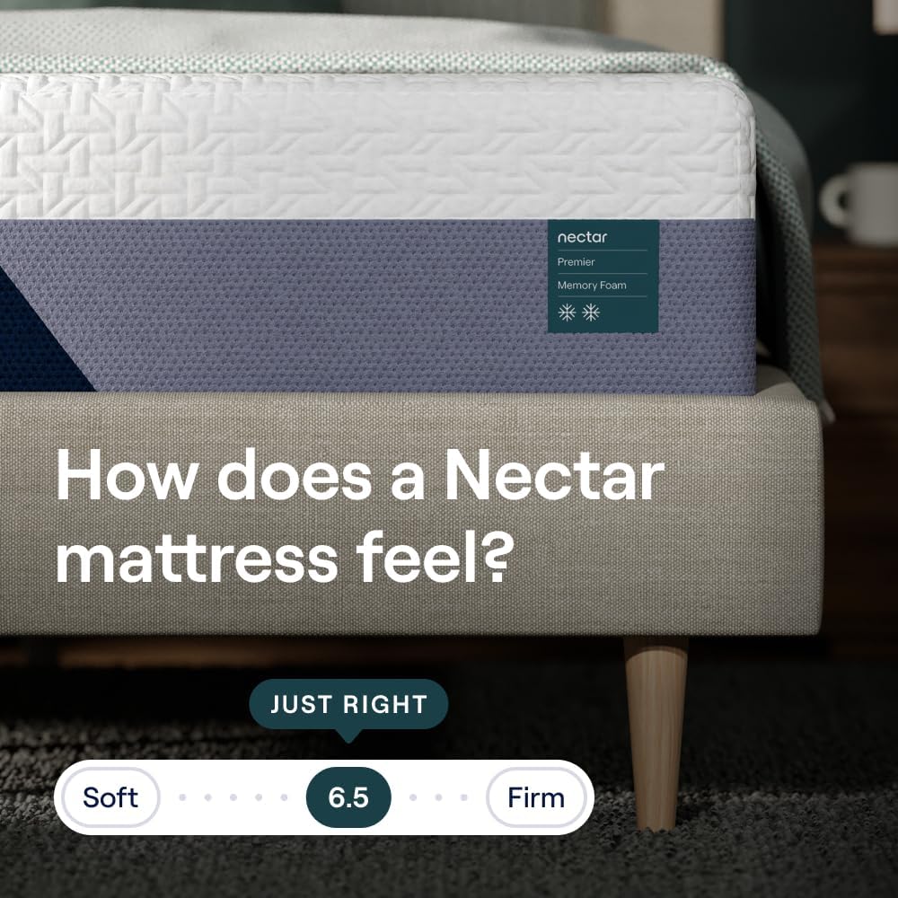 Nectar Premier 13” King Mattress - Medium Firm - Contouring Memory Foam - Cooling Upgrade - Back Pain Relief - Mattress in a Box - 365-Night Trial & Forever Warranty