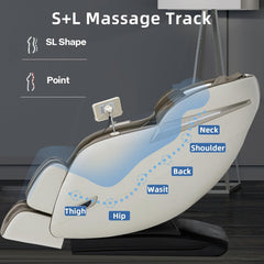 MYTHIA MD906 2026 Massage Chair - Full Body Zero Gravity Recliner with 3D Massage  Heat Therapy  Air Pressure & Foot Roller  Bluetooth & USB Charging Port for Home & Office Use (Beige)