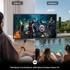 SYLVOX New 55” Outdoor Smart TV  Superior Waterproof Performance  Upgraded Matte Finish for Enhanced Anti-Glare Effect  Full Metal  with Dolby Atoms  2000nits  Full Sun Pool Pro 2.0+ Series
