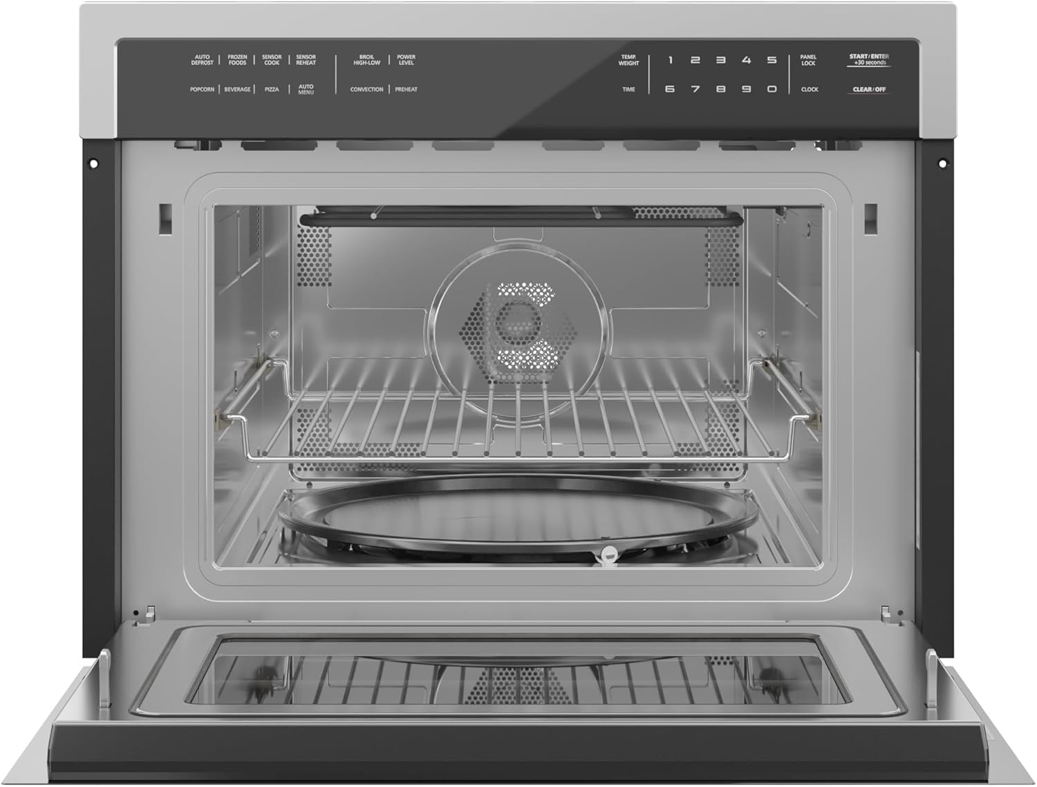 KoolMore 24 Inch Built-in Convection Oven and Microwave Combination with Broil, Soft Close Door, 1000 Watt Power, Stainless Steel Finish, Touch Control LCD Display