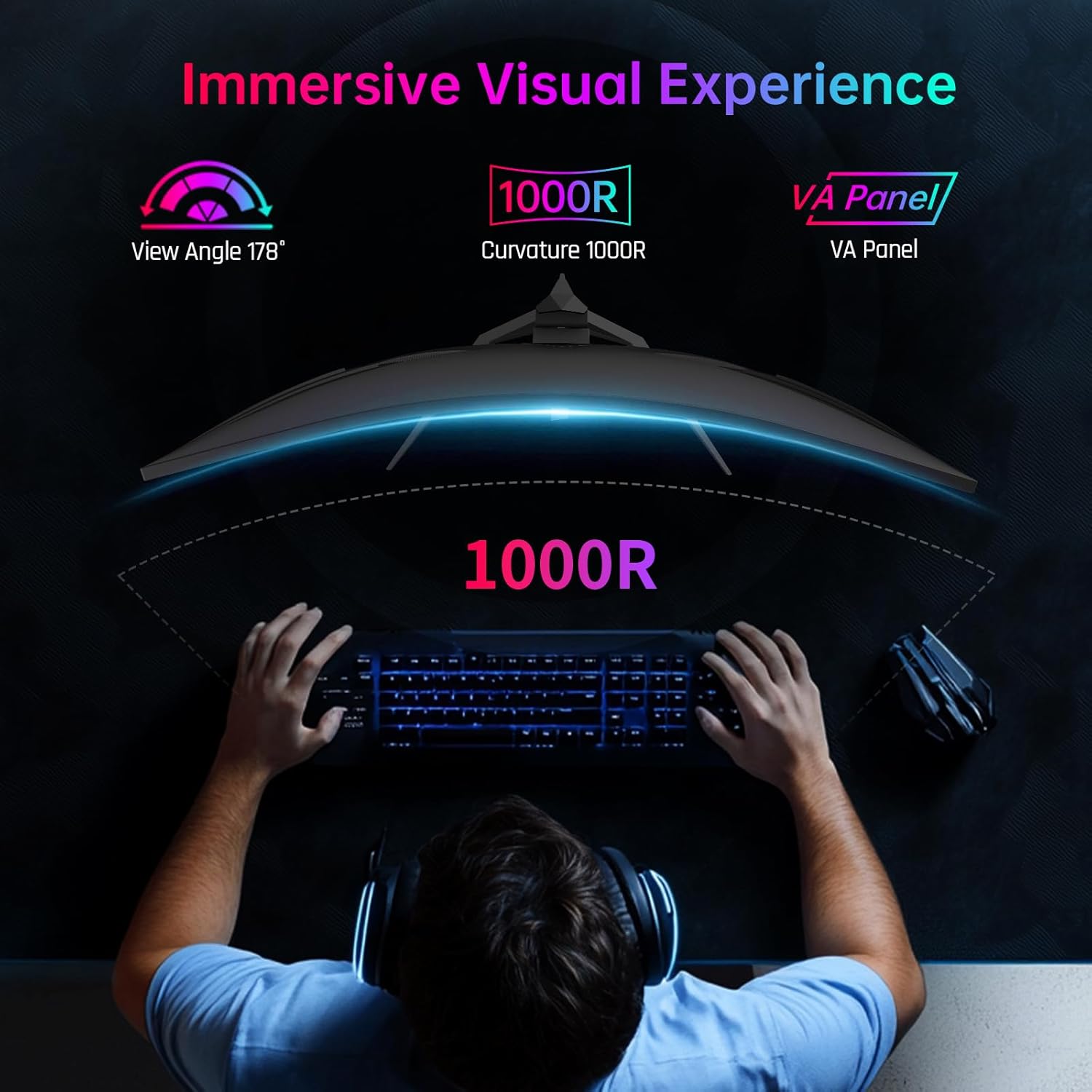 KTC 32 Inch 240Hz Curved Gaming Monitor  2K 1440P Computer PC Monitor with 1000R 1ms Frameless  Adaptive Sync 122% sRGB  HDMI  DisplayPort  Tilt Adjustable  H32S25E