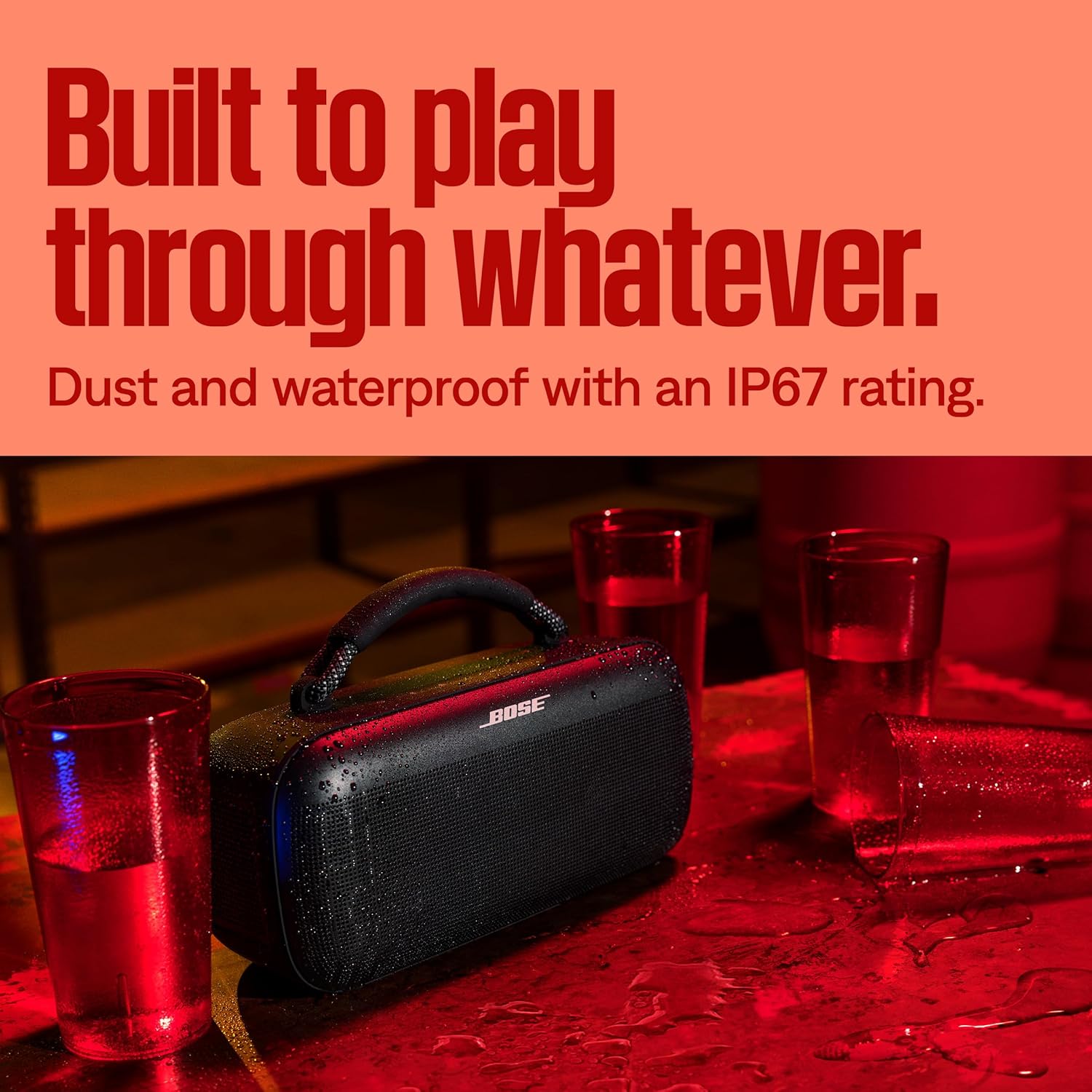 Bose SoundLink Max Bluetooth Speaker - Portable Wireless Party Speaker  IP67 Waterproof  Rope Handle  Up to 20 Hours of Playtime  USB-C  Built-in 3.5mm AUX Input  Black