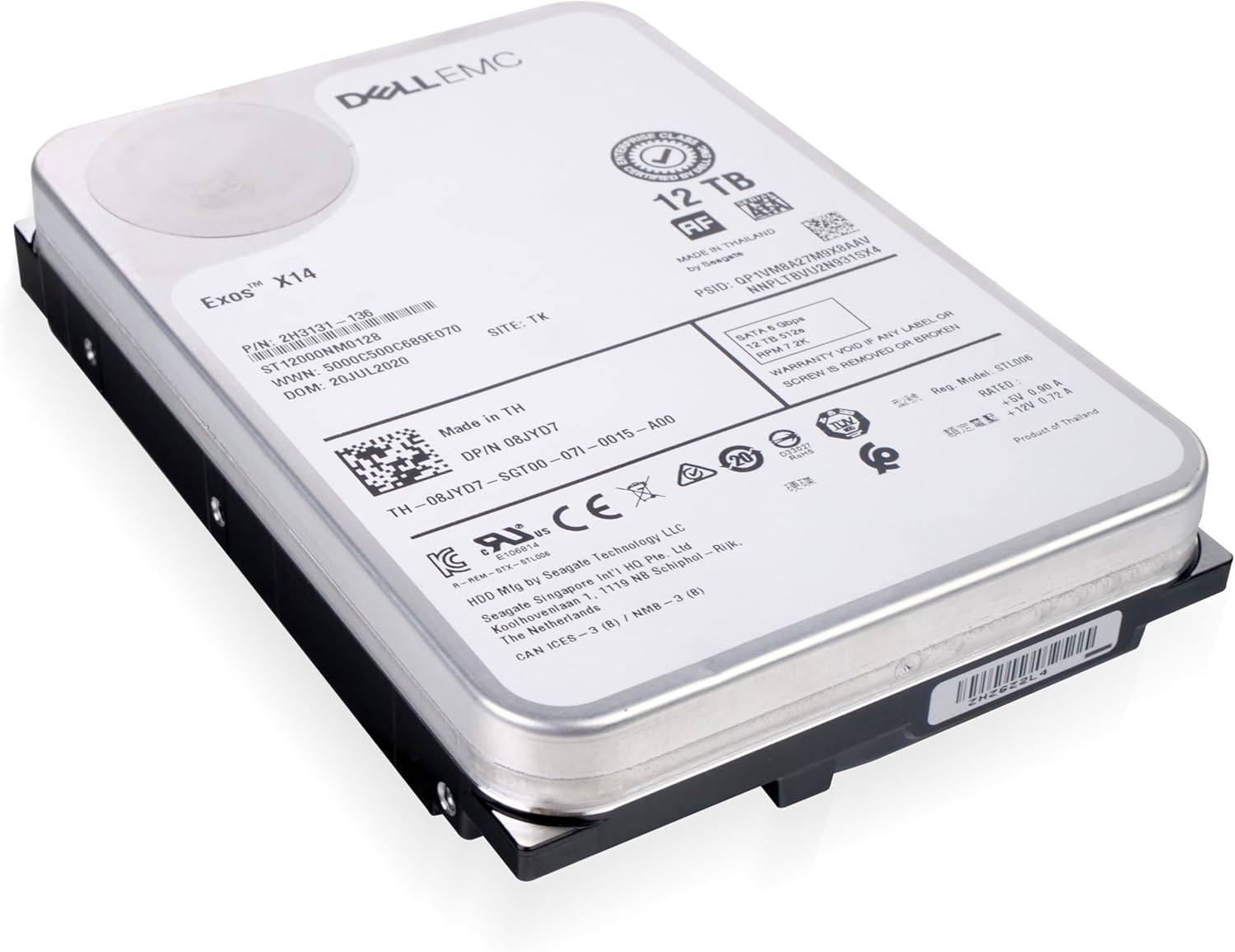 Dell/Seagate Exos X14 12TB ST12000NM0128 7.2K RPM SATA 6Gb/s 512e 3.5" Enterprise Hard Drive (Renewed)