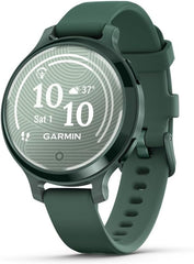 Garmin Lily® 2 Active  Small and Stylish Smartwatch  Built-in GPS  Hidden Display  Patterned Lens  Up to 9 Days Battery Life  Jasper Green with Jasper Green Silicone Band