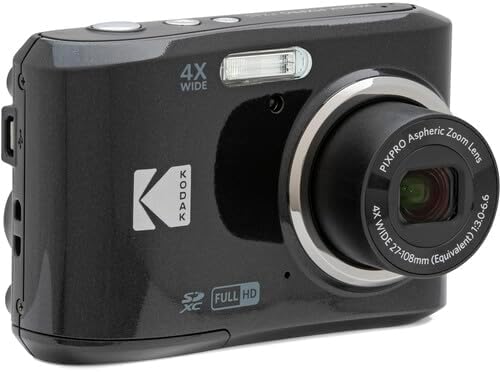 KODAK Pixpro FZ45 Digital Camera Bundle  Includes: SanDisk 64GB SDXC Memory Card  Spare Batteries and Card Reader (4 Items) (Black)