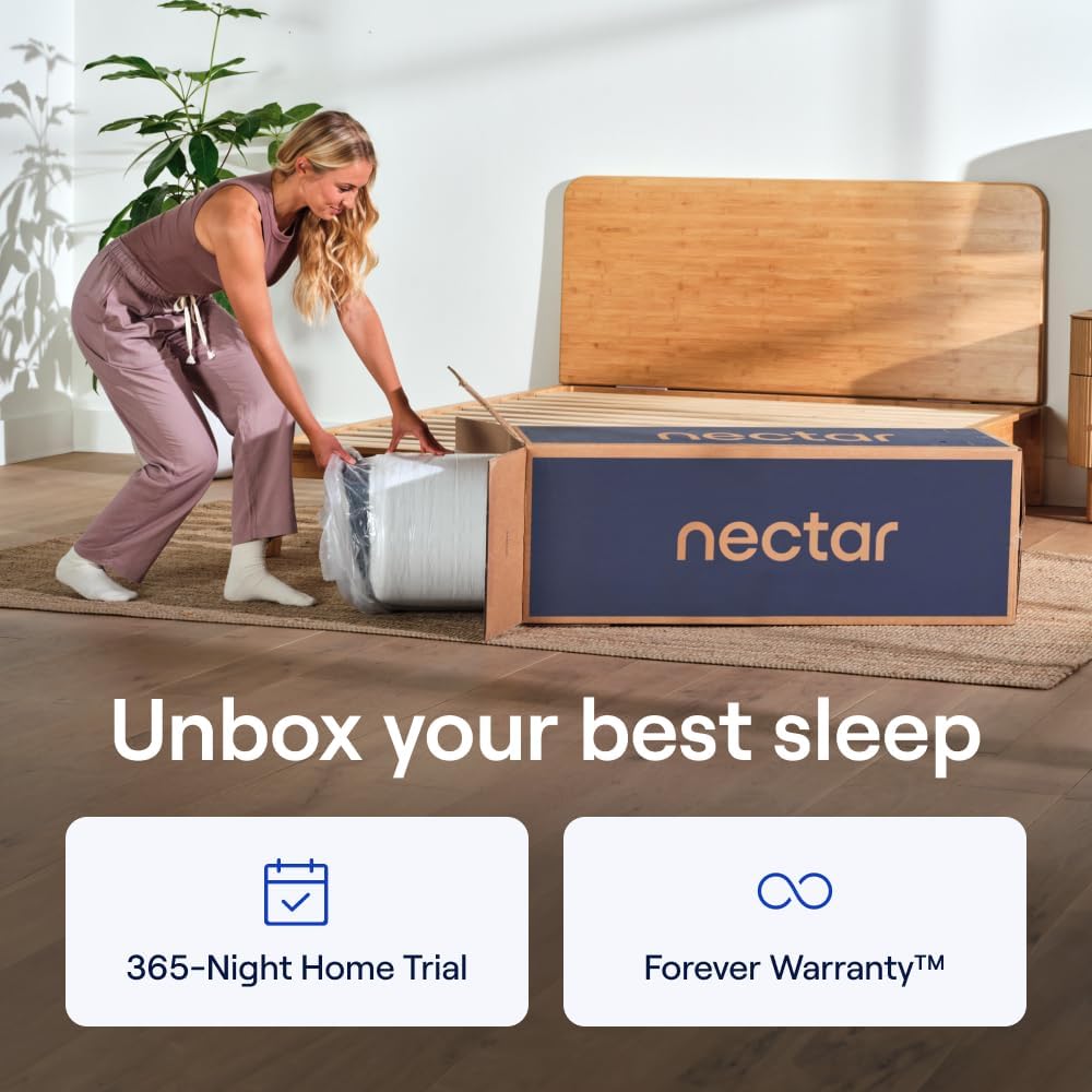 Nectar Premier Hybrid 13” Queen Mattress - Medium Firm - Memory Foam & Innerspring Coils - Cooling Upgrade - Back Pain Relief - Mattress in a Box - 365-Night Trial & Forever Warranty