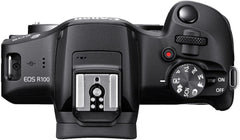 Canon EOS R100 Mirrorless Camera with RF-S 18-45mm f/4.5-6.3 is STM Lens | 24.1MP APS-C CMOS Sensor  Dual Pixel AF  Full HD Video | Compact RF Mount Camera for Beginners with Bag and 64GB Card
