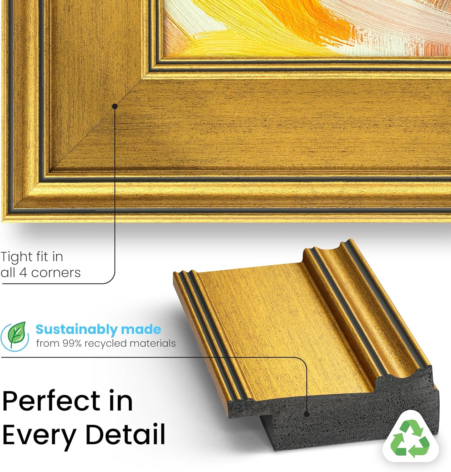 Antique Gold 65" Premiere Deco TV Frame - Compatible ONLY with Samsung The Frame TV and Pro TVs (Fits 2021-2026  LS03A  LS03B LS03C LS03D LS03FA LS03FW)
