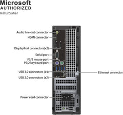 Dell Optiplex 7050 SFF Desktop PC Intel i7-7700 4-Cores 3.60GHz 32GB DDR4 1TB SSD WiFi BT HDMI Duel Monitor Support Windows 11 Pro Excellent Condition(Renewed)