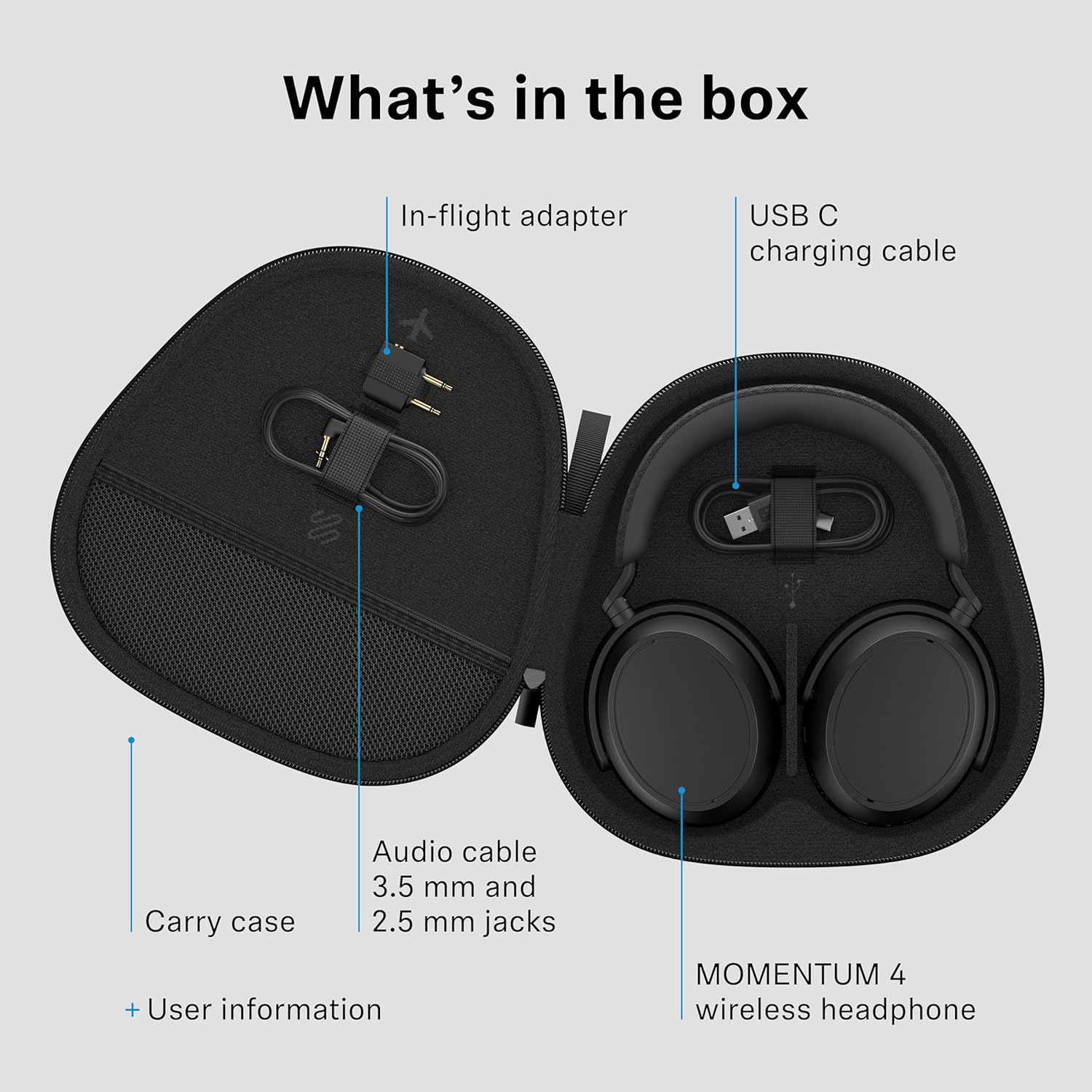Sennheiser Momentum 4 Wireless Over-Ear Headphones - Bluetooth Headset for Clear Calls with Adaptive Noise Cancellation  Up to 60HR Playtime  Folding Design  Brown