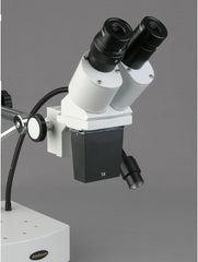 AmScope SE400-X 5X-10X Binocular Boom Arm Stereo Microscope with LED Gooseneck Light