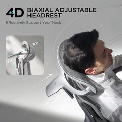 Hbada E3 Pro Ergonomic Office Chair, Big and Tall Office Chairs - with 3-Zone Dynamic Lumbar Support, 4D Adjustable Headrest, 6D Adjustable Armrests, Swivel, Grey