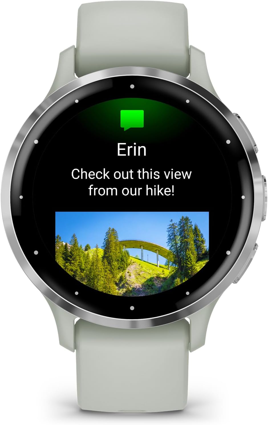 Garmin Venu 3S Running GPS Smartwatch with AMOLED Display  Advanced Health  Fitness Features  Up to 14 Day Battery Life with Signature Power Bundle | Silver with Sage Gray Silicone Band