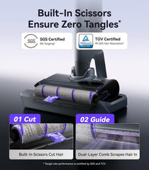 NARWAL S30 Pro Wet Dry Vacuum Cleaner with 20000Pa Suction, Cordless Vacuum Mop for Hard Floors, Tangle-Free Hair-Cutting, 180° Lie Flat, 194°F Self-Cleaning, Disposable Waste Bag, Edge Cleaning