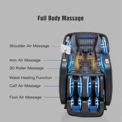MYTHIA MD906 2026 Massage Chair - Full Body Zero Gravity Recliner with 3D Massage, Heat Therapy, Air Pressure & Foot Roller, Bluetooth & USB Charging Port for Home & Office Use (Black)