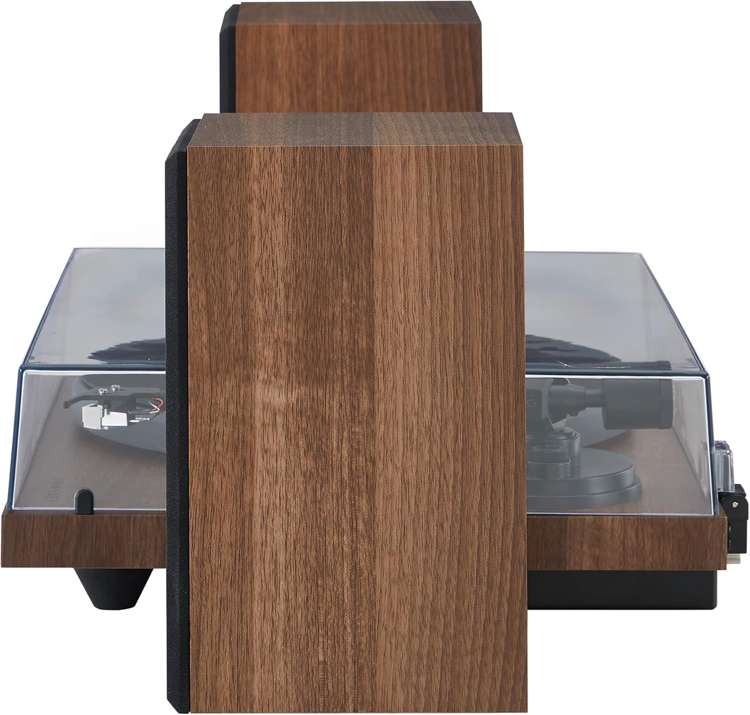 Crosley C62C Turntable HiFi System Record Player with Speakers  Adjustable Tonearm  Moving Magnet Cartridge  Bluetooth Receiver  40W Per Channel  and Anti-Skate  Walnut
