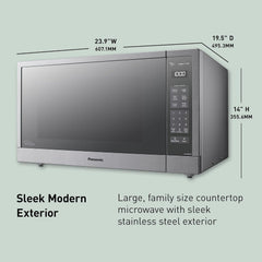 Panasonic Microwave Oven, Stainless Steel Countertop/Built-In Cyclonic Wave with Inverter Technology and Genius Sensor, 2.2 Cu. Ft, 1250W, NN-SN97JS (Silver)