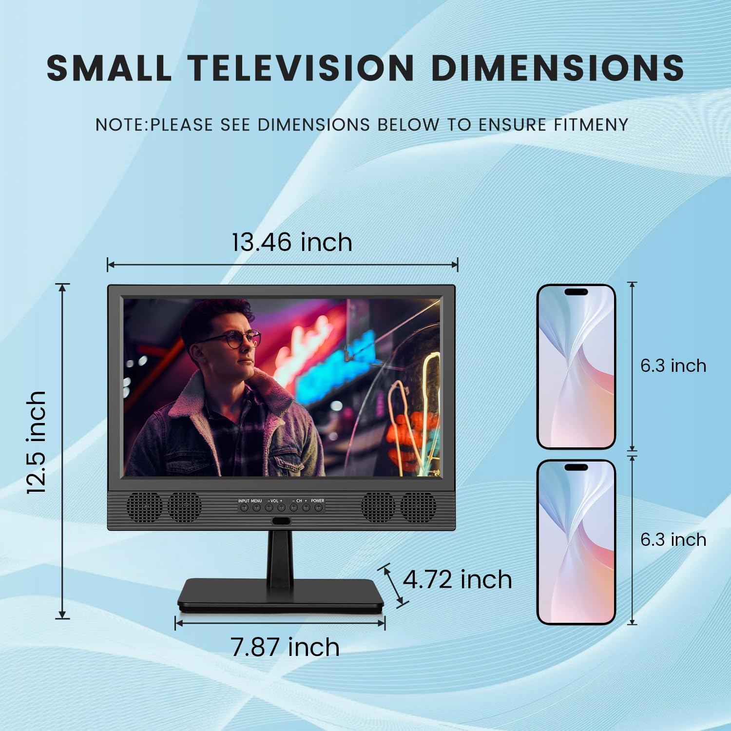 14 Inch Small Smart TV HD LED  Small Portable Smart TV with Built-in APP  Digital ATSC Tuner HDMI/USB/AV Inputs  Small Smart Television for Kitchen Bedroom RV Camper
