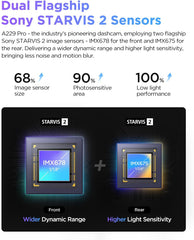 VIOFO A229 Pro 4K HDR Dash Cam  Dual STARVIS 2 IMX678 IMX675  4K+2K Front and Rear Car Camera  2 Channel with HDR  Voice Control  5GHz WiFi GPS  Night Vision 2.0  24H Parking Mode