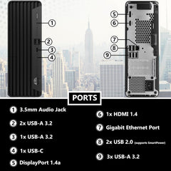 HP ProDesk 400 G9 SFF Business Desktop Computer  Intel CPU  32GB RAM  1TB PCle SSD  Dual 4K Display Support  USB-C  HDMl  RJ-45  Wi-Fi  Wired Keyboard & Mouse  Windows 11 Pro