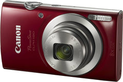 Canon PowerShot ELPH 180 Digital Camera Bundle (Red) Compact Point and Shoot with Optical Zoom | Easy Controls Lightweight Design for Travel Family and Everyday Photography with Case and 64GB Card