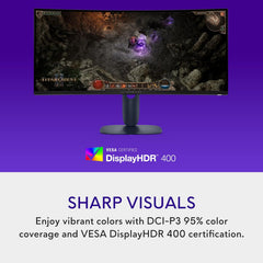 Alienware 34 Curved Gaming Monitor – AW3425DWM - 34-inch WQHD 180Hz 1ms Display  1500R  AMD FreeSync Premium  VESA AdaptiveSync.