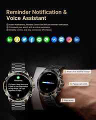 Smart Watch for Men Answer/Make Call for Android iPhone  1.43" AMOLED HD Screen Mens Luxury Watch  400mAh Heavy Duty Smartwatch Heart Rate Blood Oxygen Blood Pressure Sleep Monitor Pedometer  2 Straps