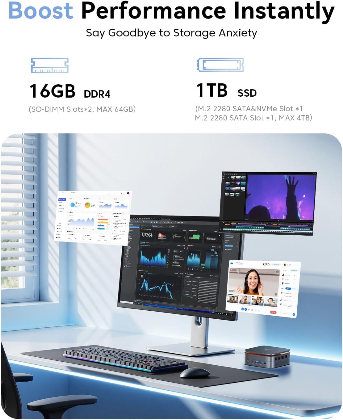 KAMRUI Pinova P1 Mini PC  AMD Ryzen 4300U Mini Computers (Beats N150/10110U  up to 3.7GHz)  16GB RAM 1TB M.2 SSD Micro Desktop PC Support Triple 4K Display| Dual WiFi | BT| Ethernet for Business Home