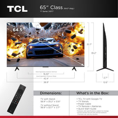 TCL 65 Inch Class T7 Series | 4K QLED HDR | 65T7  2025 Model | 120HZ-144HZ High Brightness Smart Google TV Dolby Atmos Audio | Voice Remote Alexa Gaming Streaming Television
