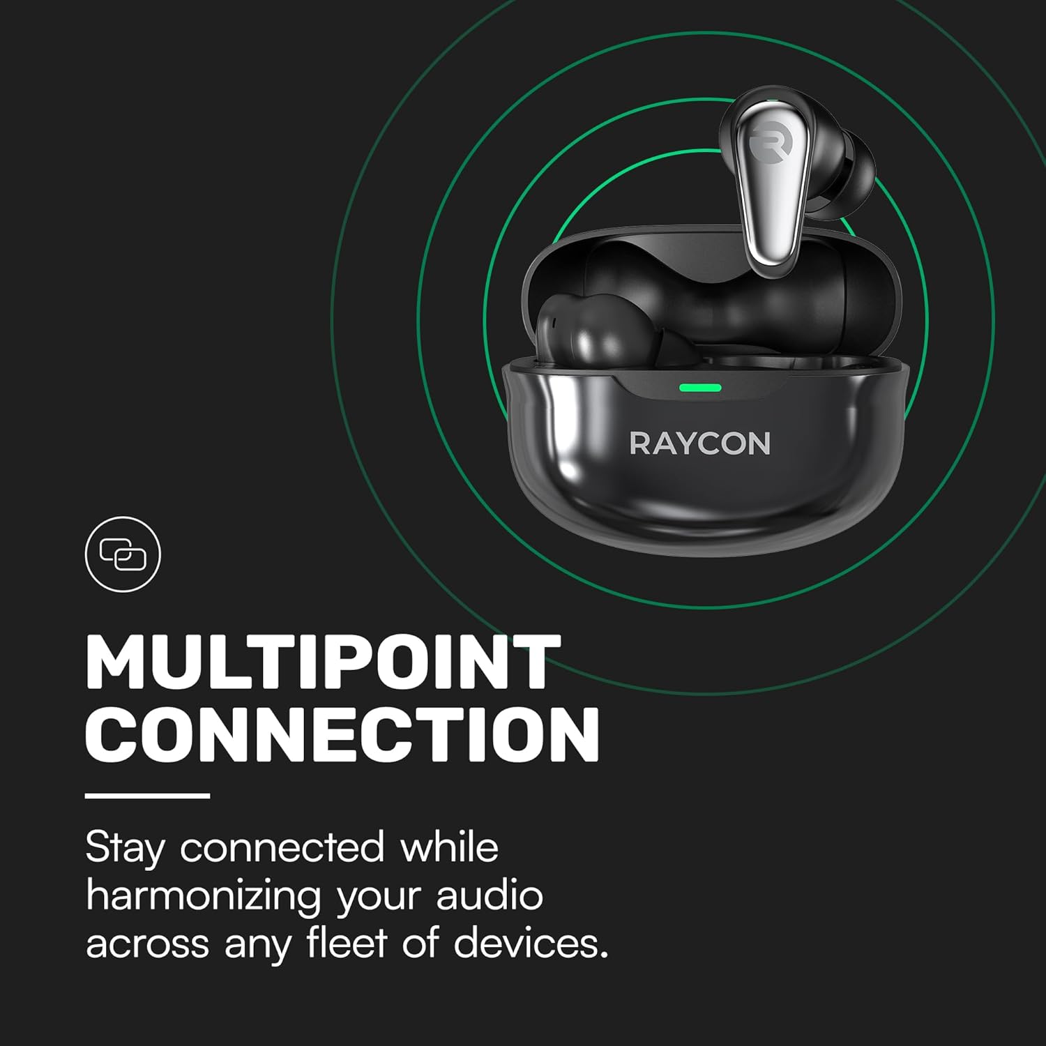 Raycon Pro Earbuds Wireless Bluetooth + 6 Microphones with Hybrid Active Noise Canceling  Sweat & Water-Resistant Earphones  Premium Wireless Ear Buds Bluetooth 40 Hours Playtime (Black)