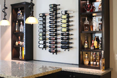 Ultra Wine Racks Wall Mounted Label-Out Wine Racks (4 Foot 3 Deep, Matte Black, 36 Wine Bottles) - Modern Metal Wine Storage, for Home Bar, Kitchen, Dining Rooms, & Wine Cellars