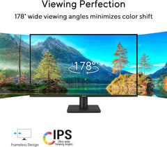 ASUS 27” 1440P Eye Care Monitor (VA27AQ) - IPS  QHD (2560 x 1440)  99% sRGB  Frameless  HDMI  DisplayPort  VGA  1ms  Speakers Low Blue Light  Flicker Free  VESA Wall Mountable  3 yr Warranty