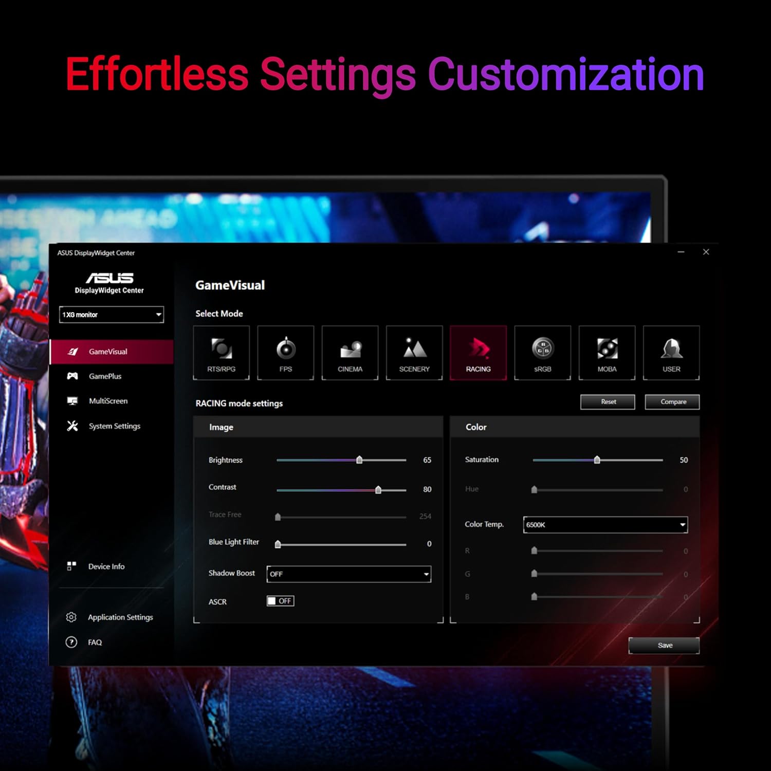 ASUS ROG Strix 27” 1440P USB-C HDR Gaming Monitor (XG27ACMS) – QHD (2560 x 1440)  320Hz  0.3ms  Fast IPS  Extreme Low Motion Blur Sync  G-SYNC Compatible  DisplayWidget  Tripod Socket  3 yr Warranty