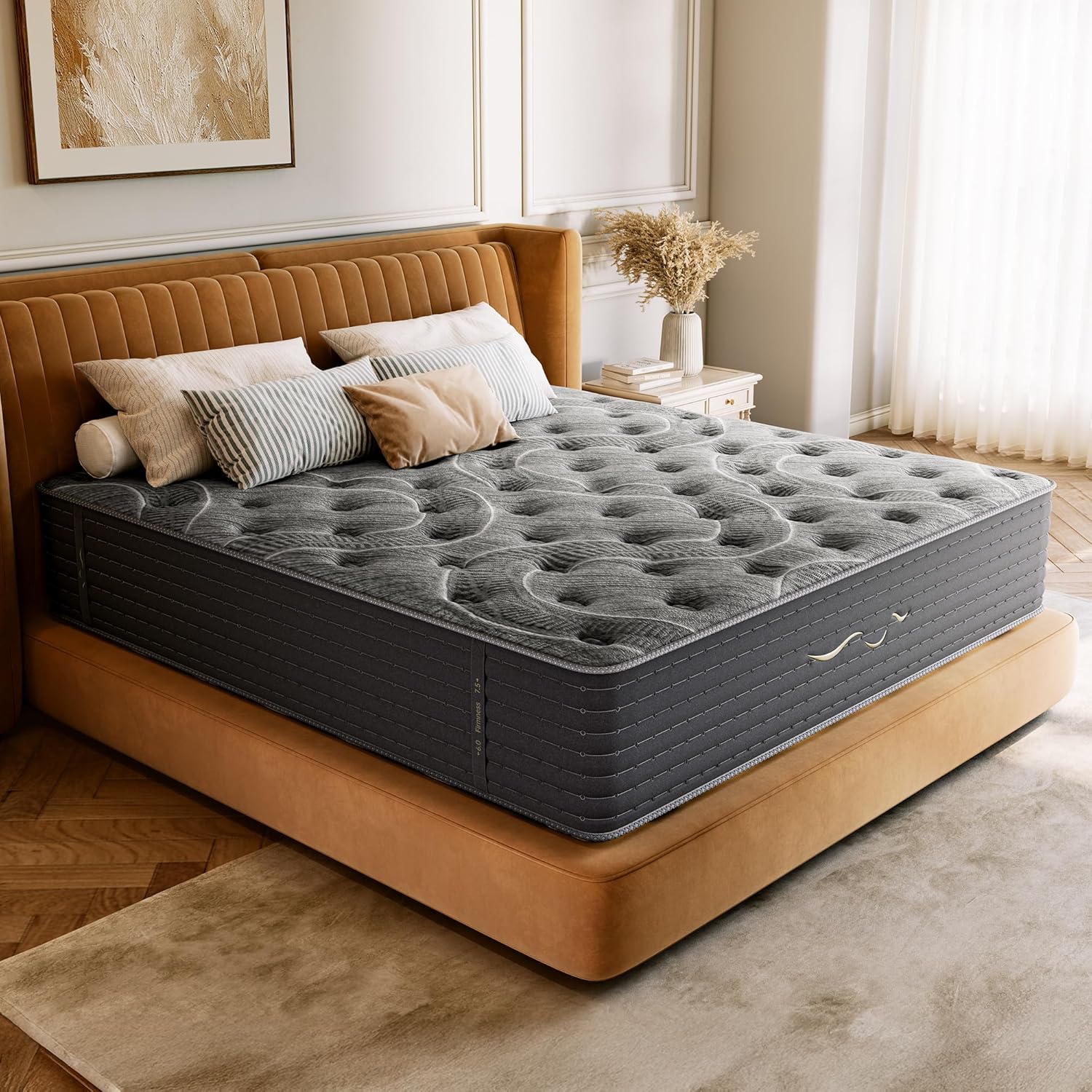 TXO 14 Inch Hybrid Queen Mattress in a Box, Dual-Sided Medium Firm & Firm, Cooling Gel Memory Foam Mattress, Pocket Springs for Motion Isolation, Pressure Relief, CertiPUR-US Certified